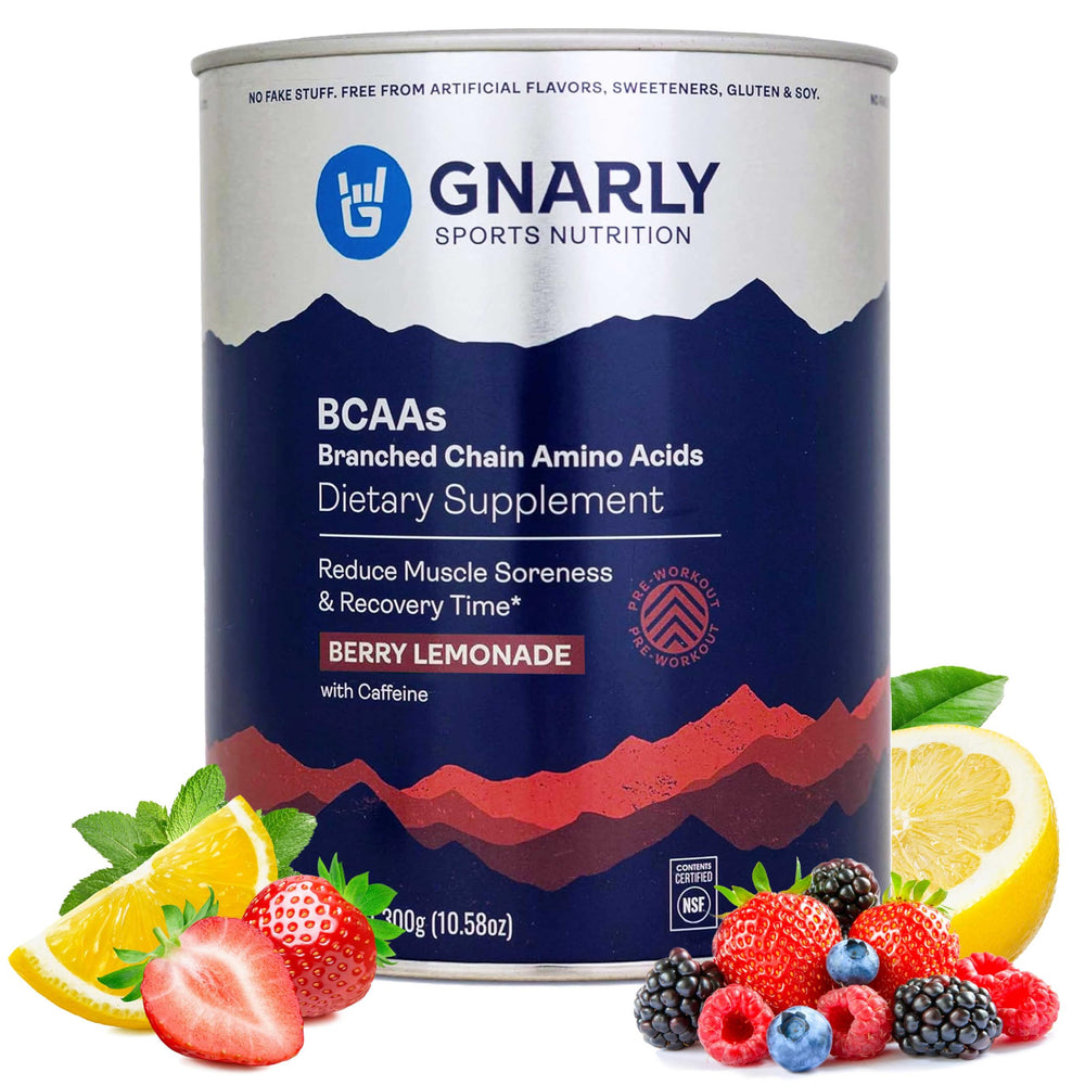 Gnarly BCAA Powder Berry Lemonade bottle label