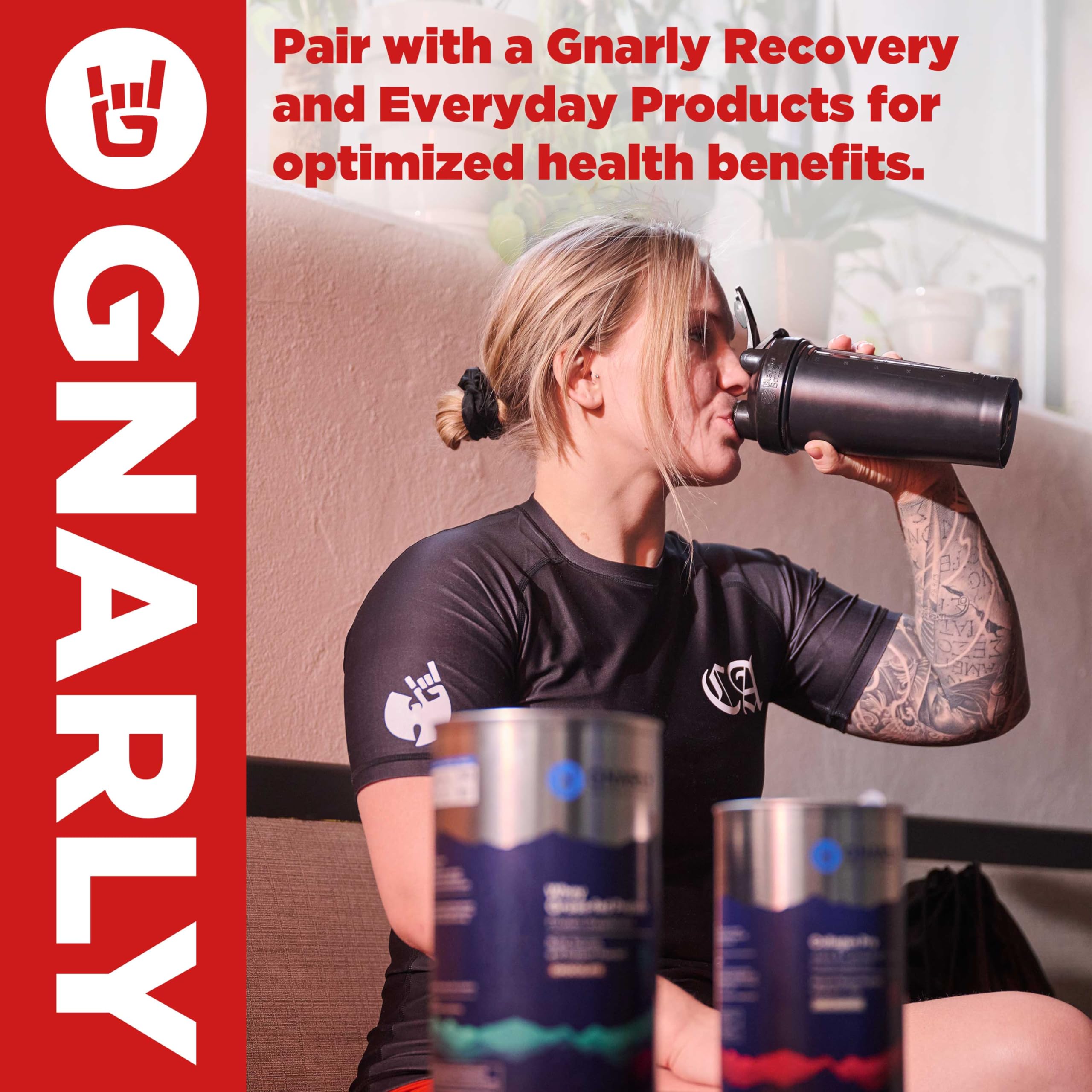 Outdoor workout scene with Gnarly BCAA Powder