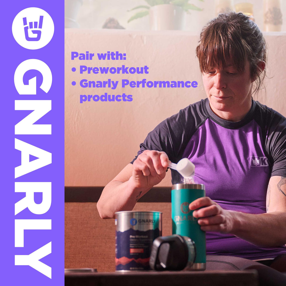 15.87 oz Gnarly Creatine Powder canister on a clean surface