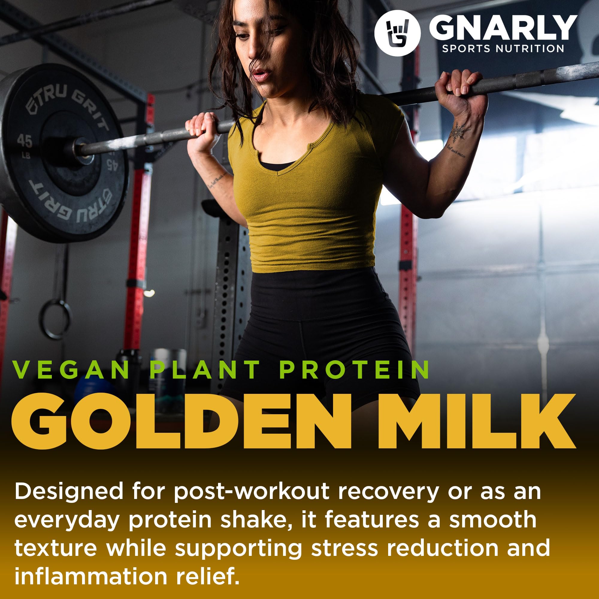 Prepared smoothie using Gnarly Golden Milk protein blend