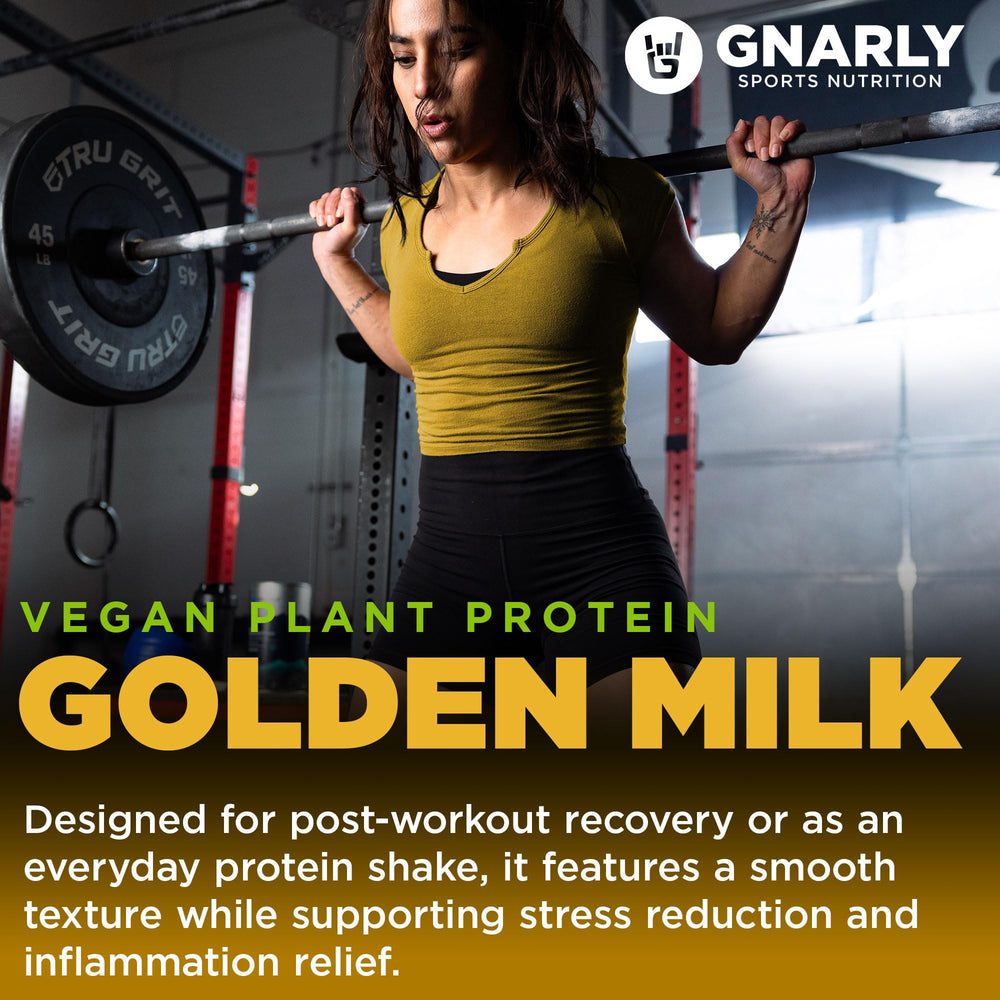 Prepared smoothie using Gnarly Golden Milk protein blend