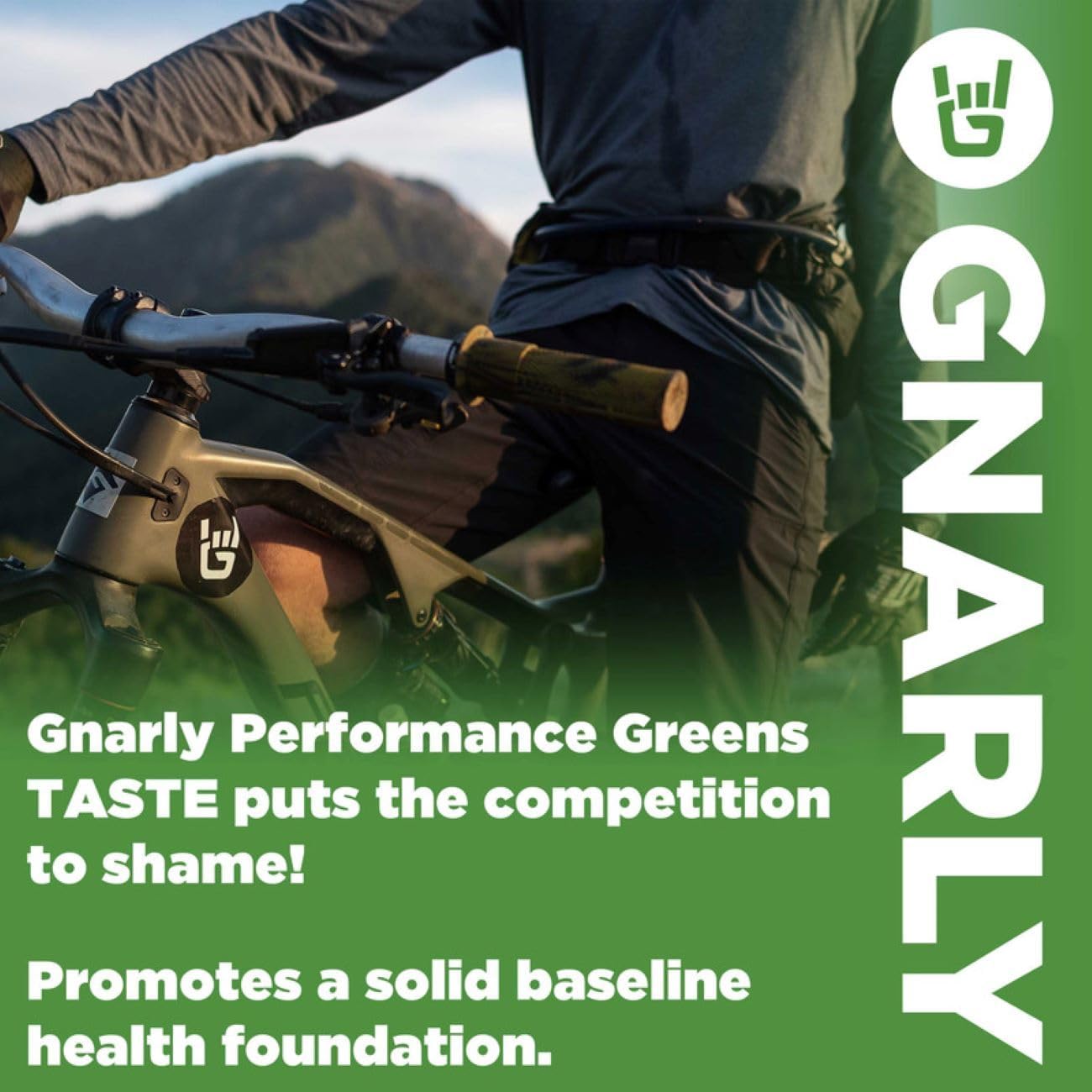 Gnarly Greens canister with blueberries and acai in background