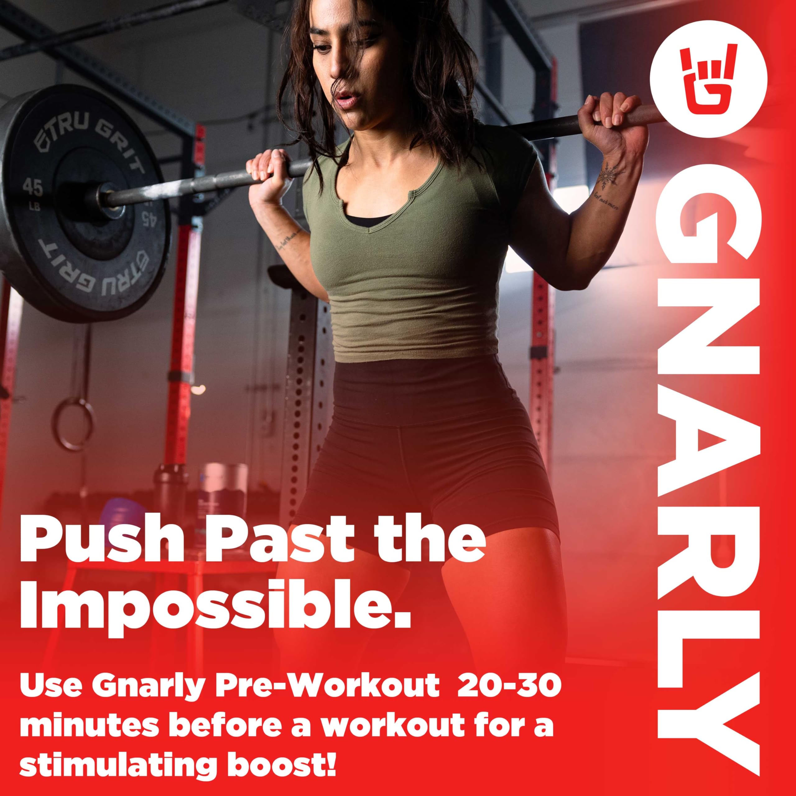 Gnarly Nutrition mango label close-up with ingredients and NSF certification.