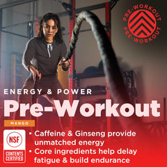 Gnarly Nutrition mango pre-workout scoop showing precise serving for endurance support.