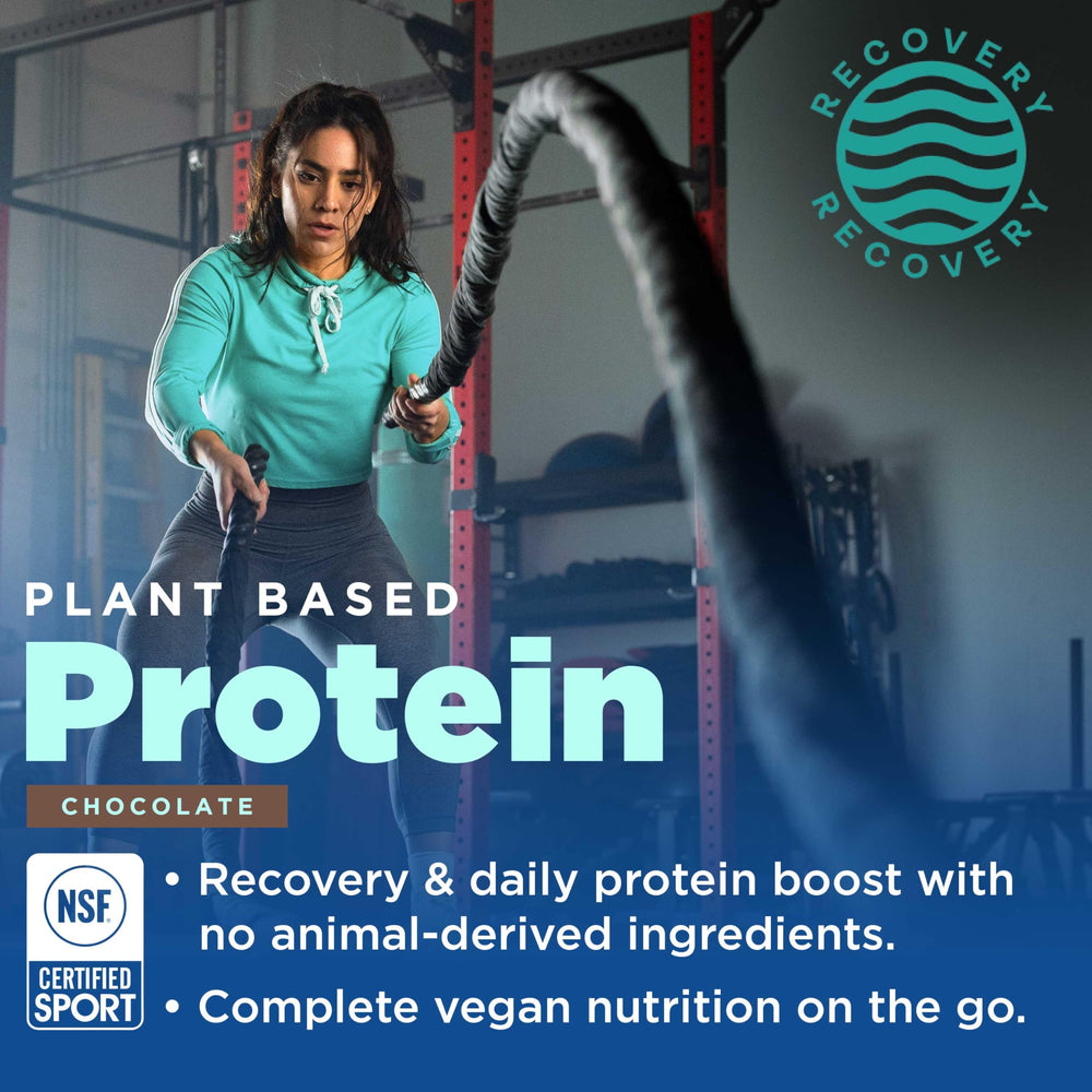 Close-up of ingredients: pea protein isolate, chia seed protein, cranberry seed protein