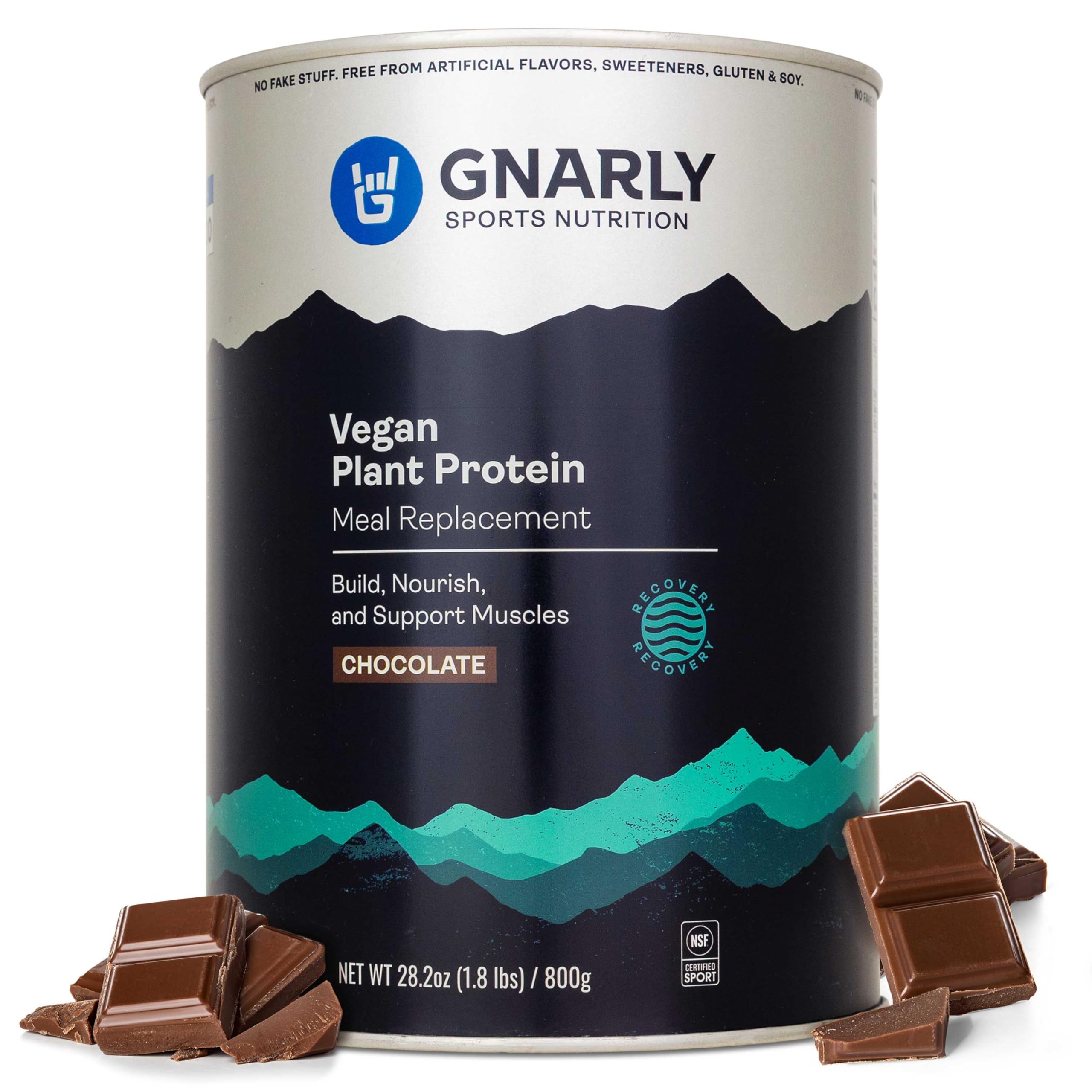 Gnarly Vegan Plant Protein chocolate label