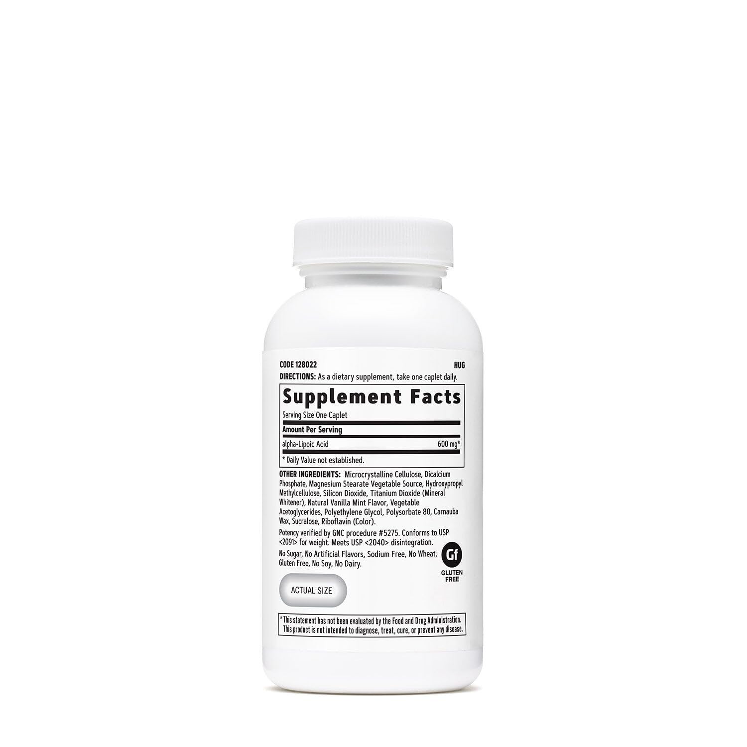 GNC Alpha-Lipoic Acid 600mg bottle close-up