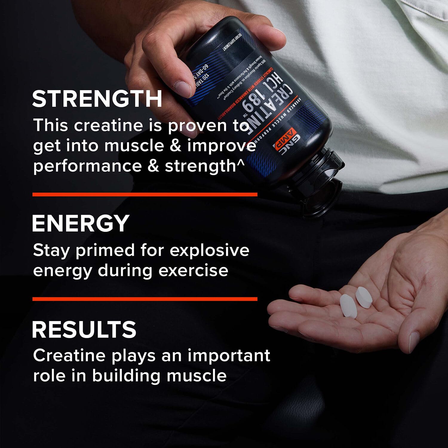 Strength gains graphic for Creatine HCl 189