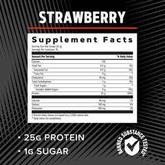 GNC AMP Pure Isolate Whey Protein Strawberry shaker ready for smoothies