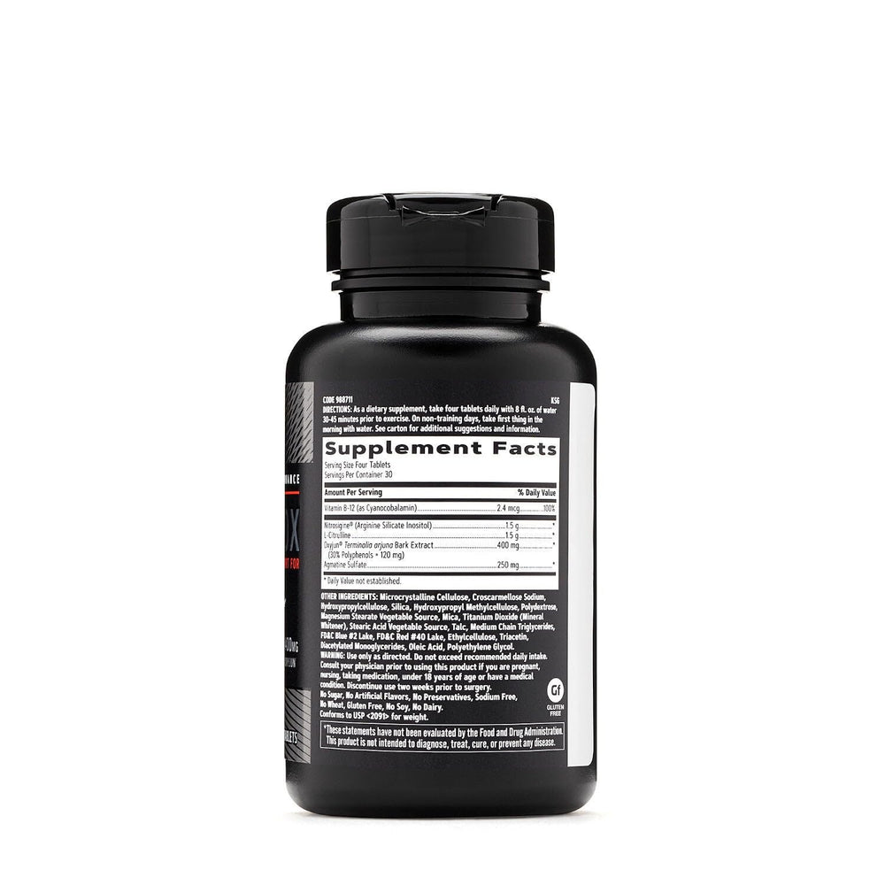 GNC AMP Ultra Nox bottle outline with NO-boost concept for endurance
