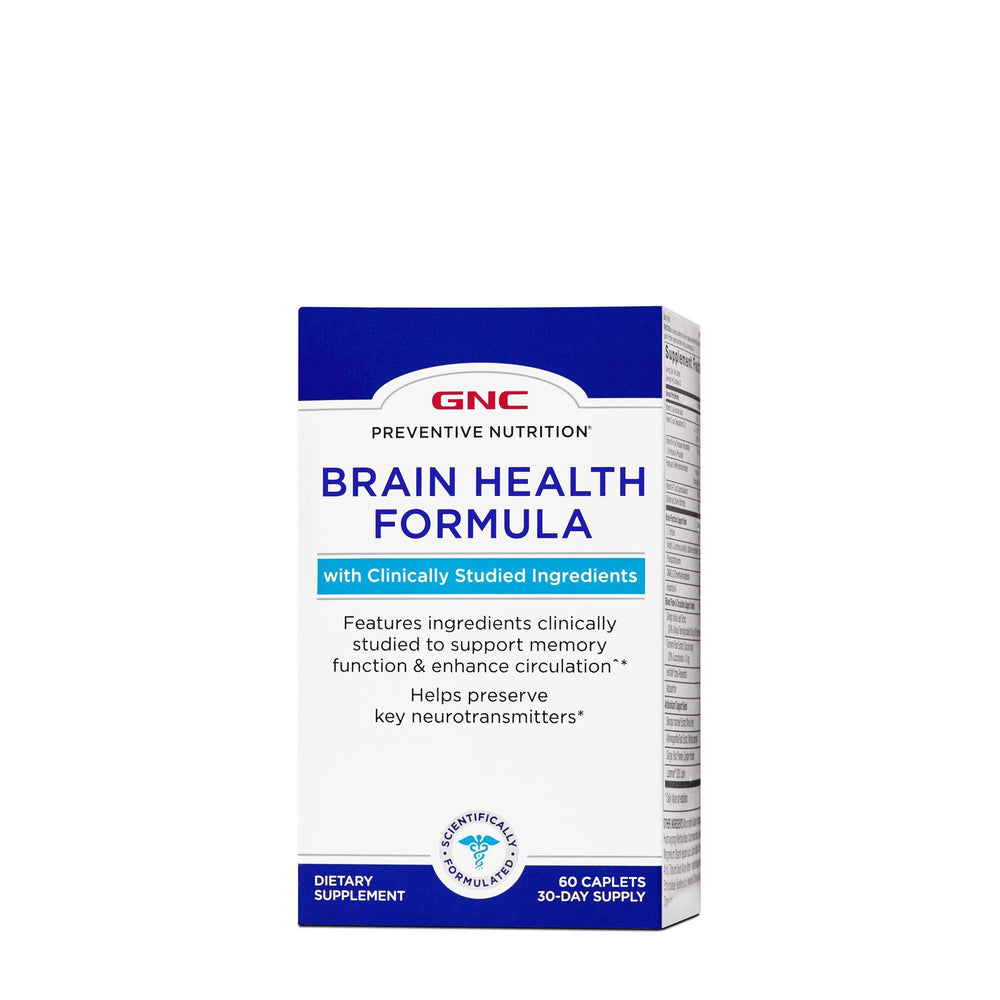 GNC Preventive Nutrition Brain Health Formula bottle with 60 caplets