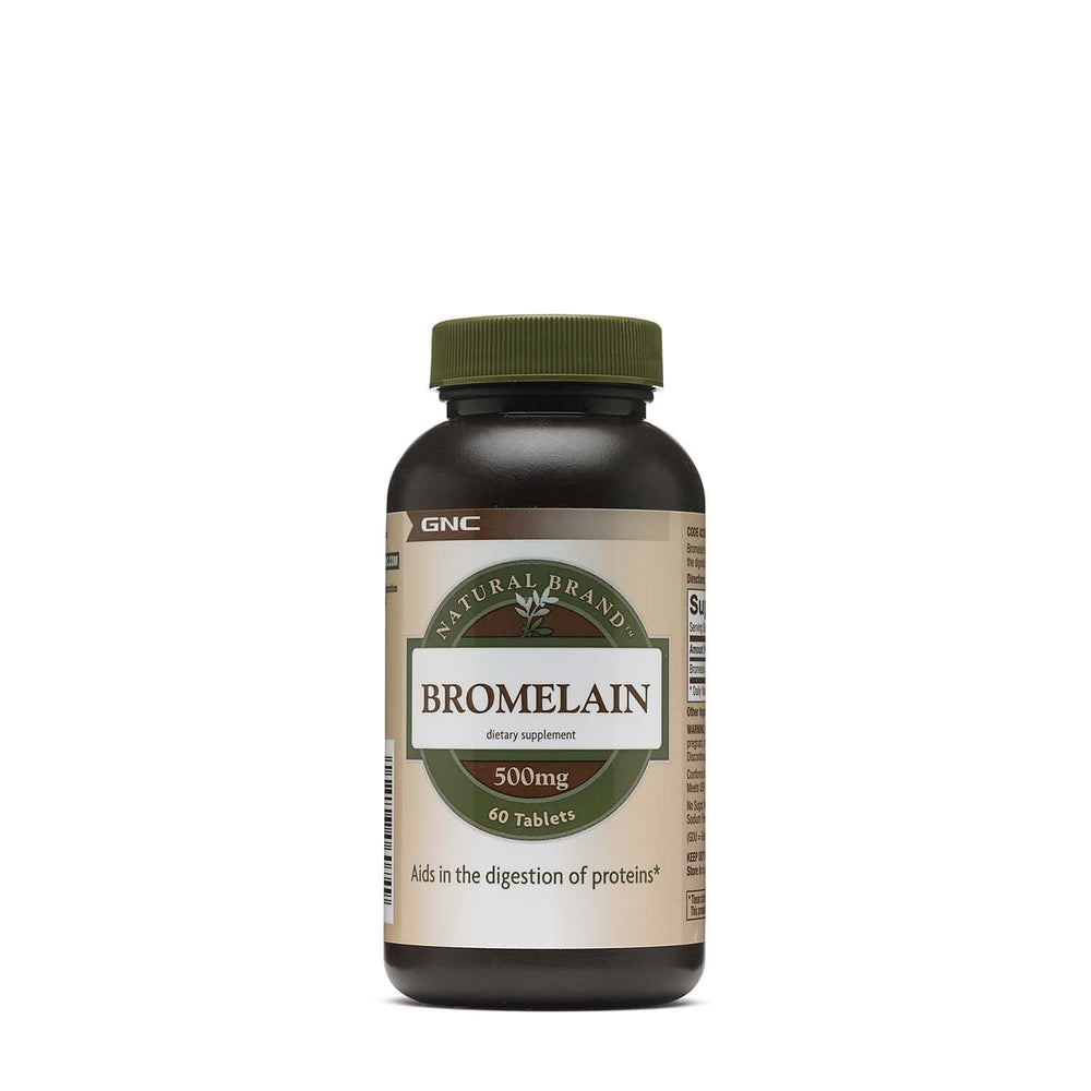 GNC Bromelain 500mg bottle – 60 servings, front view