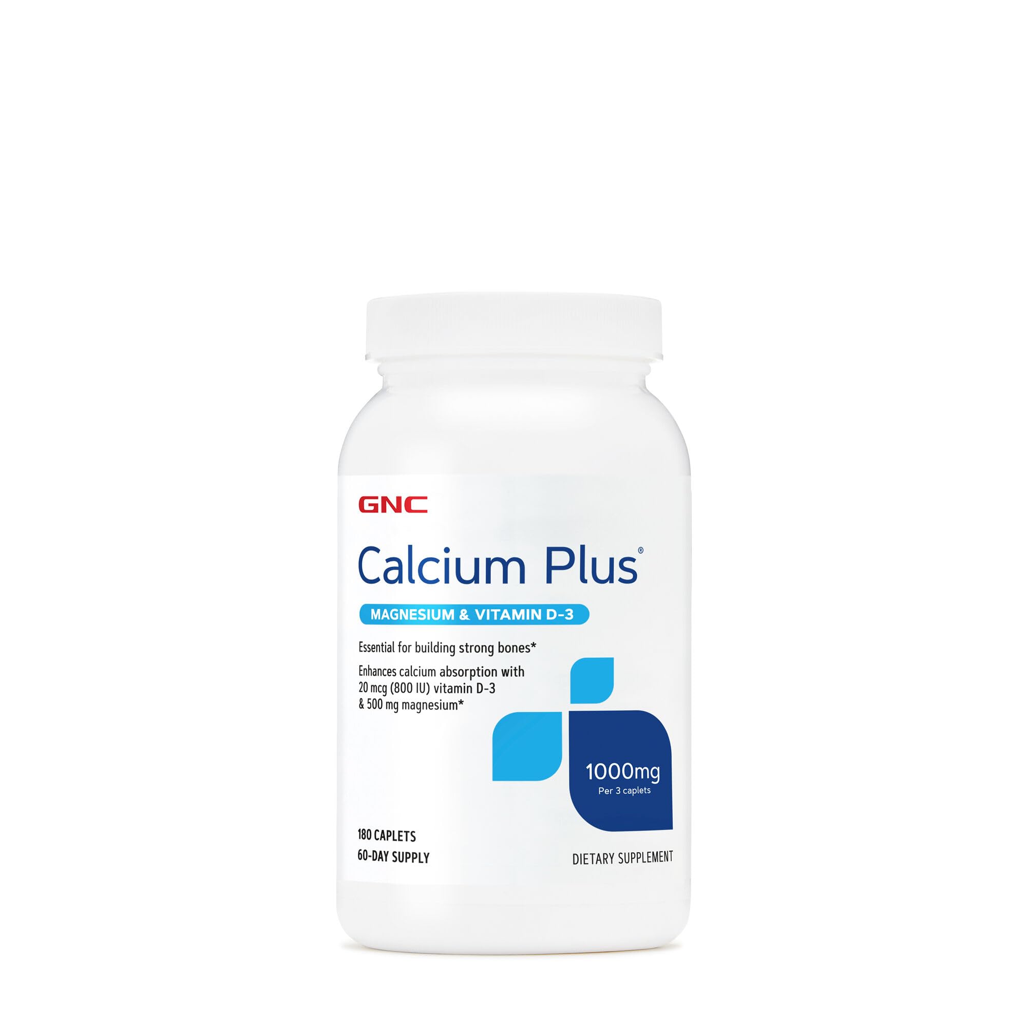 GNC Calcium Plus Magnesium & Vitamin D-3 1000mg bottle front view