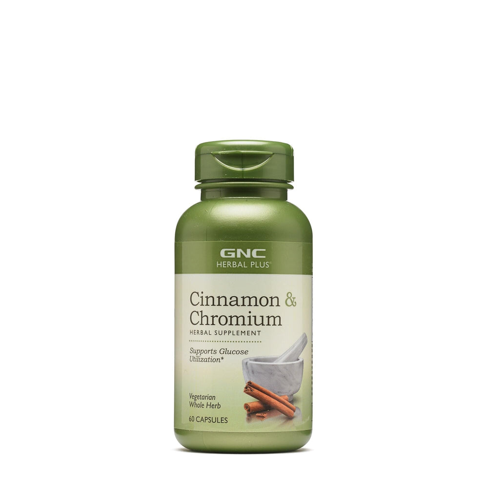 GNC Herbal Plus Cinnamon & Chromium bottle - front view