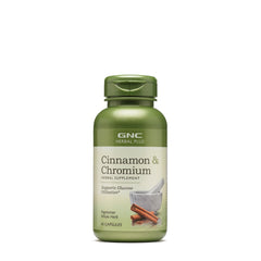 GNC Herbal Plus Cinnamon & Chromium bottle - front view
