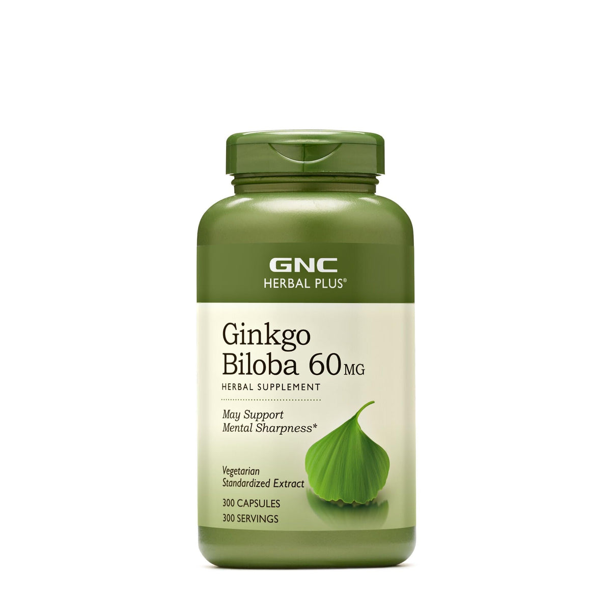 GNC Herbal Plus Ginkgo Biloba 60mg bottle – front view