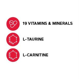 Graphic showing 39 nutrients contained in the multivitamin