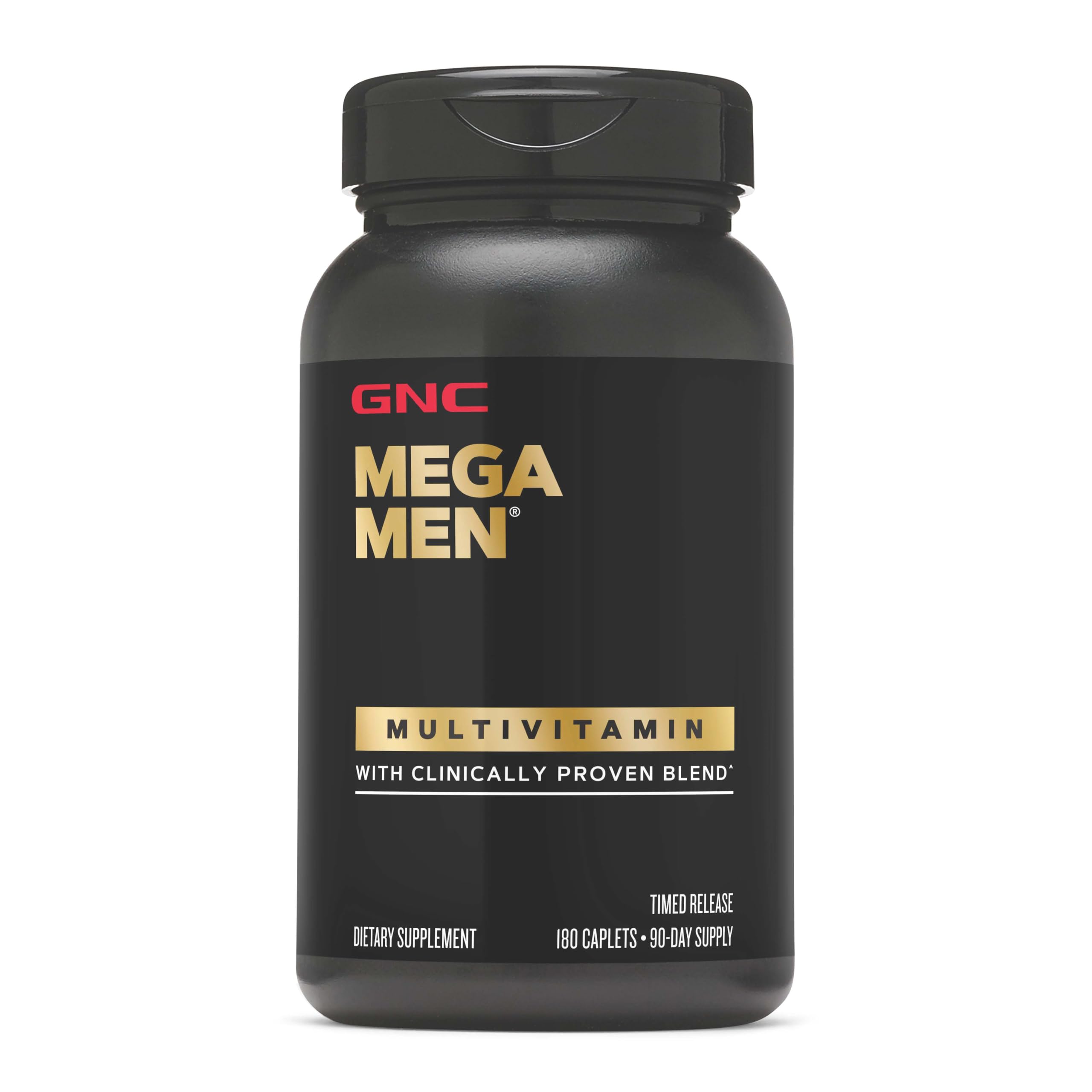 GNC Mega Men Multivitamin Caplets bottle front view