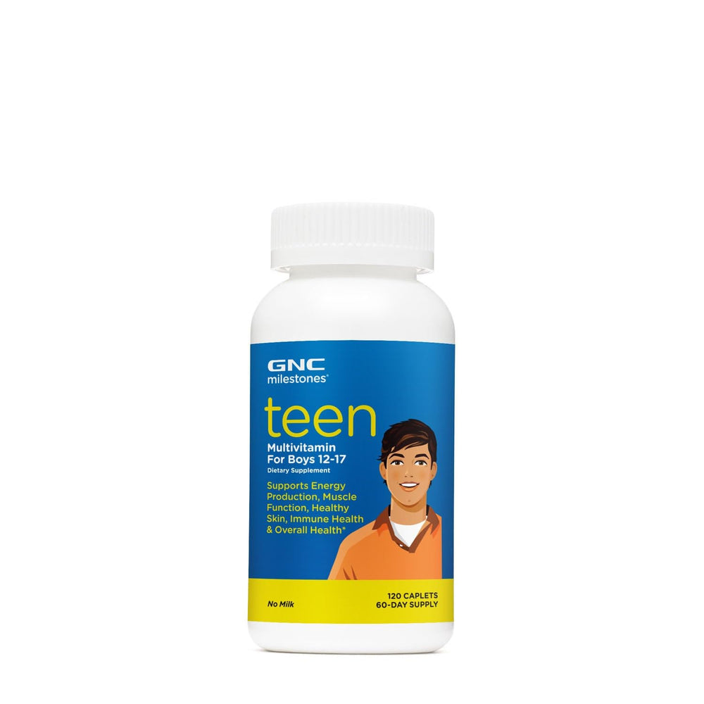 GNC Milestones Teen Multivitamin for Boys 12-17 bottle with 120 caplets