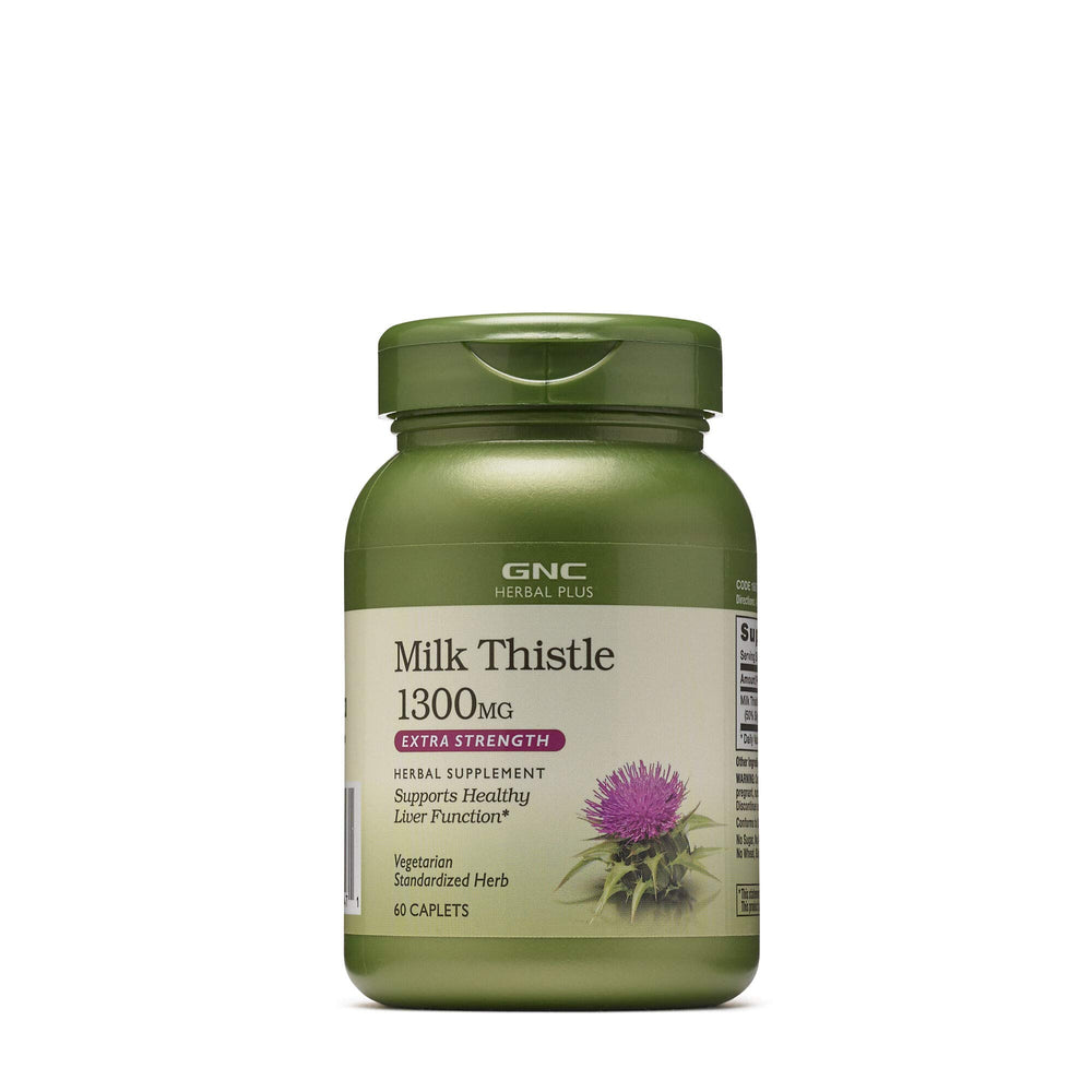 GNC Herbal Plus Milk Thistle 1300mg bottle - front view