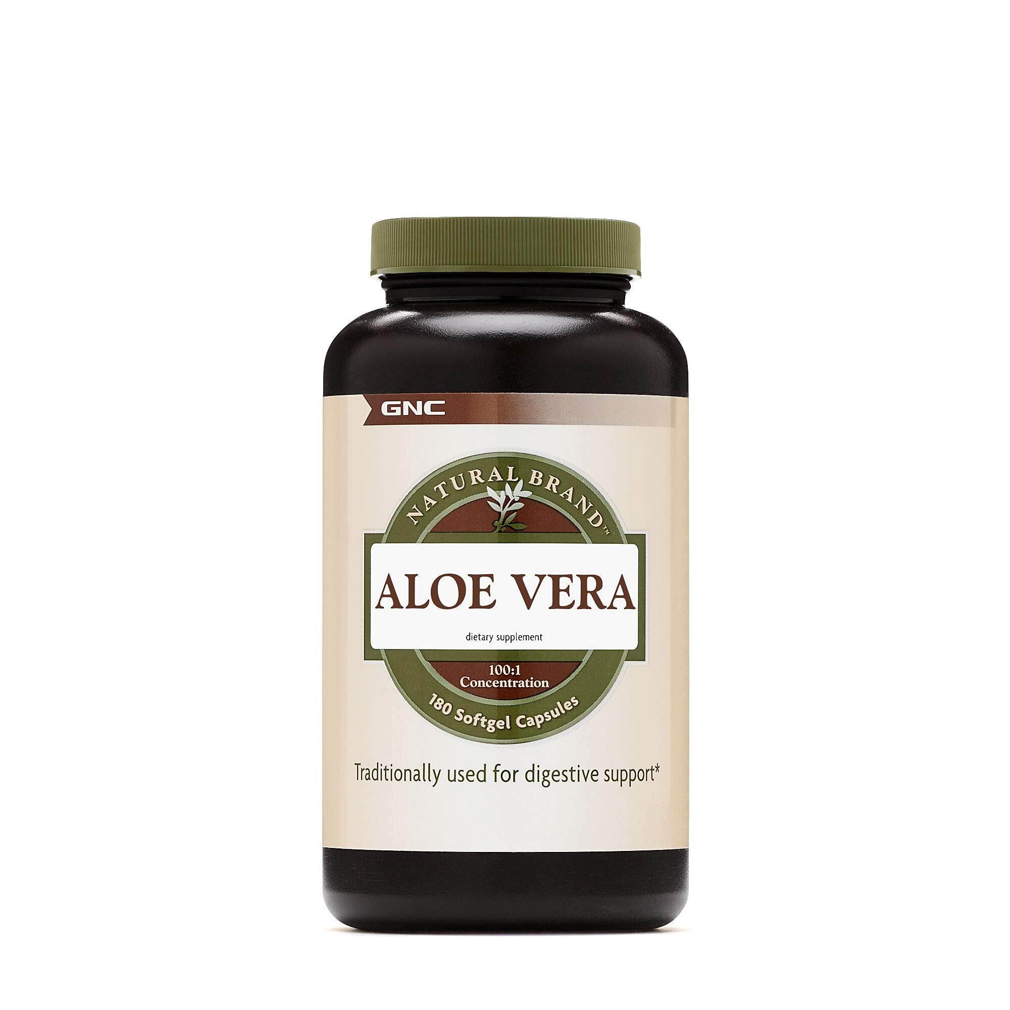 GNC Natural Brand Aloe Vera SoftGel Capsules bottle front