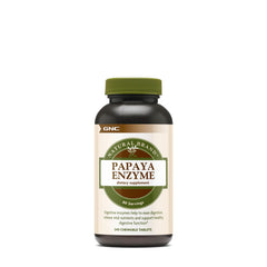 GNC Papaya Enzymes bottle labeled with chewable tablets