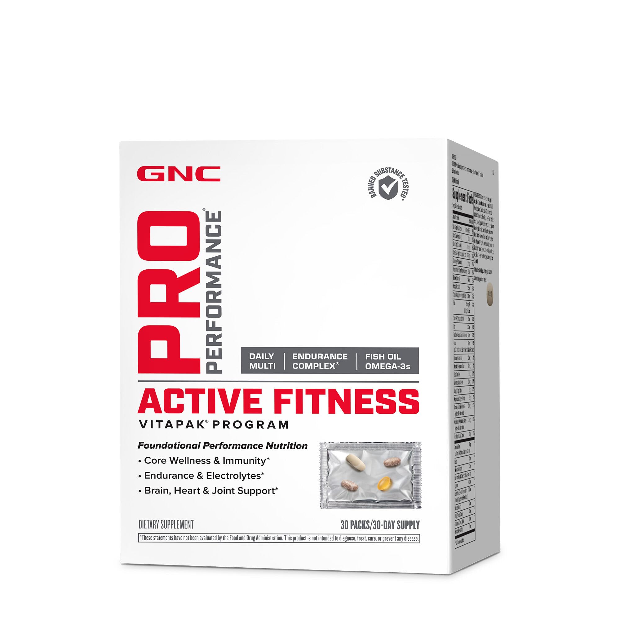 Product image: GNC Pro Performance Active Fitness Vitapak Program box and bottles