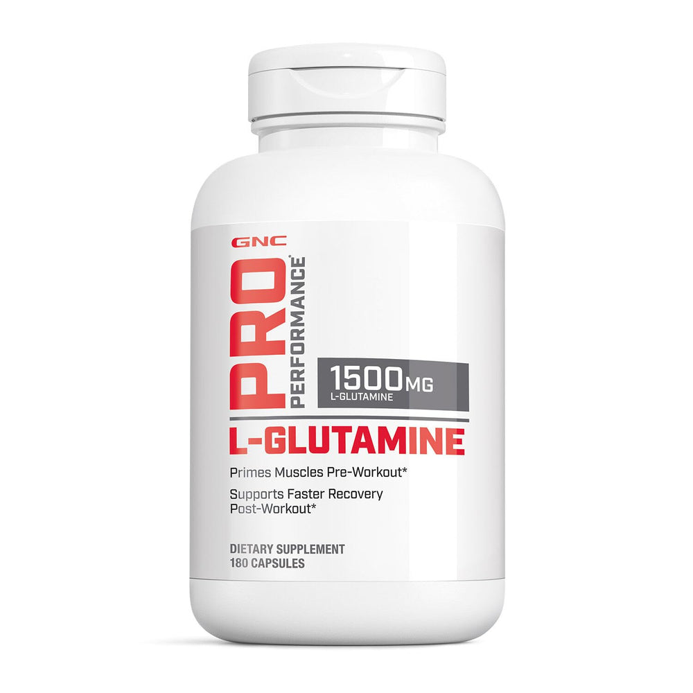 GNC Pro Performance L-Glutamine 1500mg bottle label