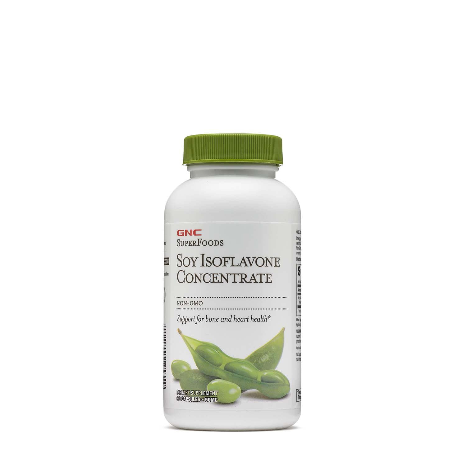 GNC SuperFoods Soy Isoflavone Concentrate bottle with 90 capsules