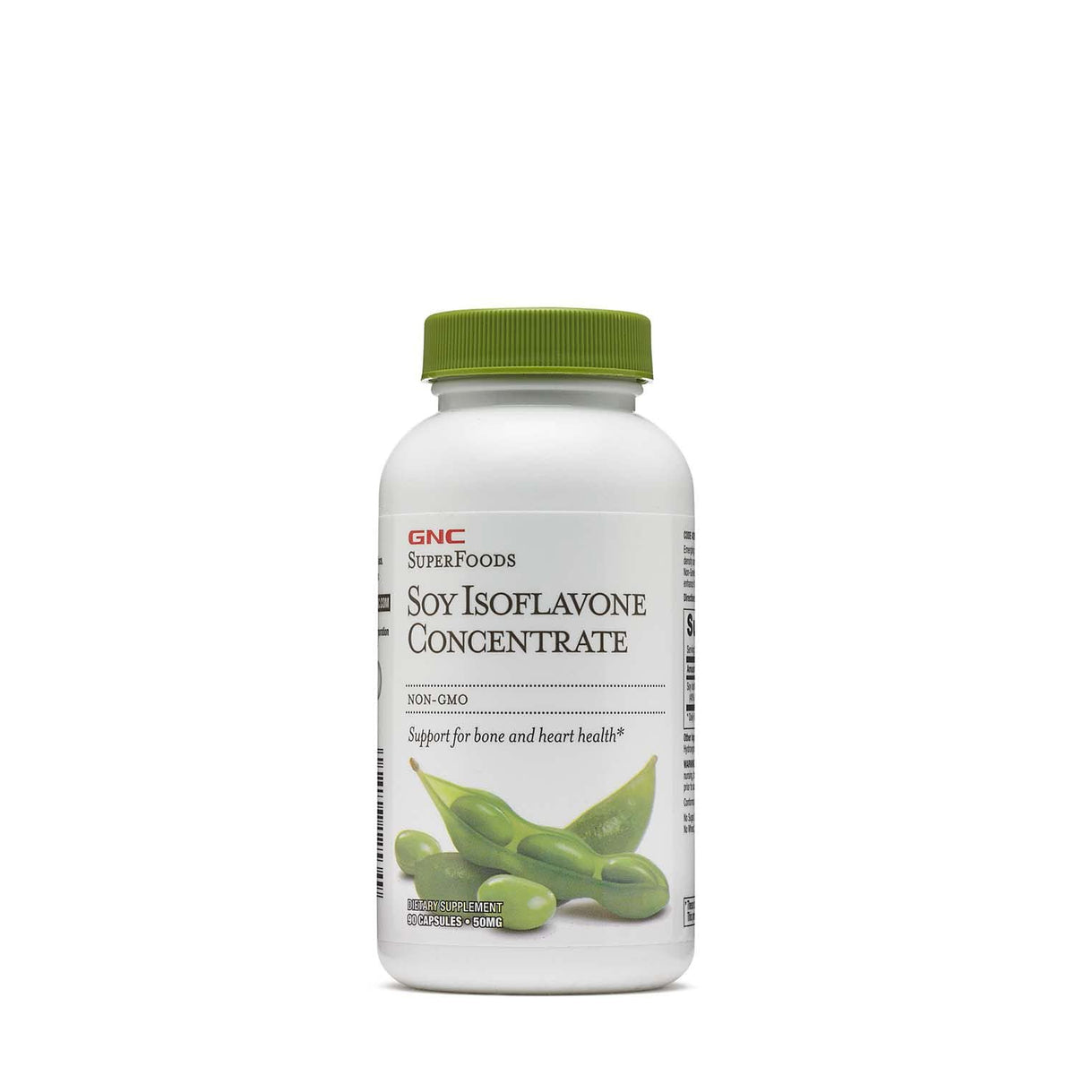 GNC SuperFoods Soy Isoflavone Concentrate bottle with 90 capsules