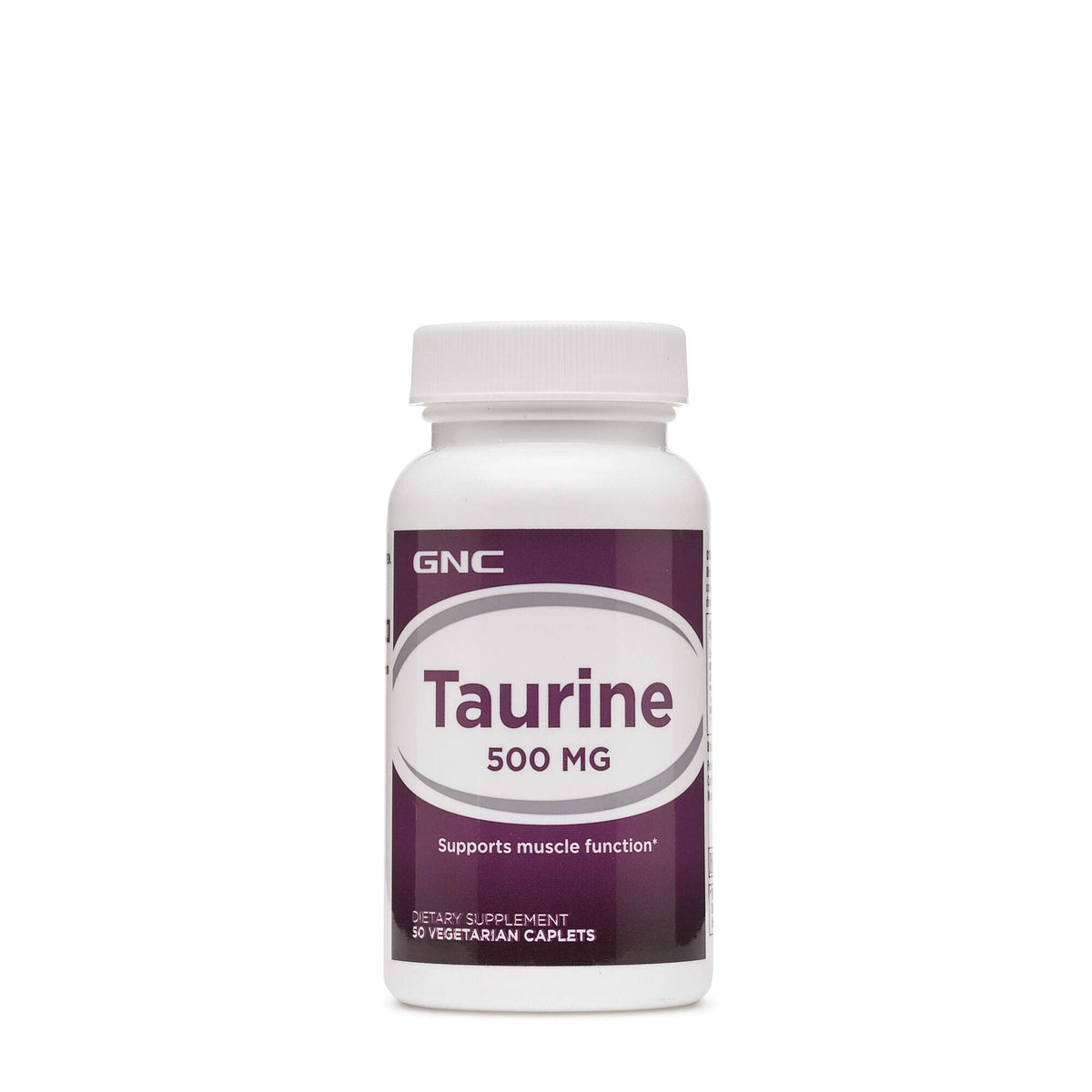 GNC Taurine 500mg supplement bottle – front view