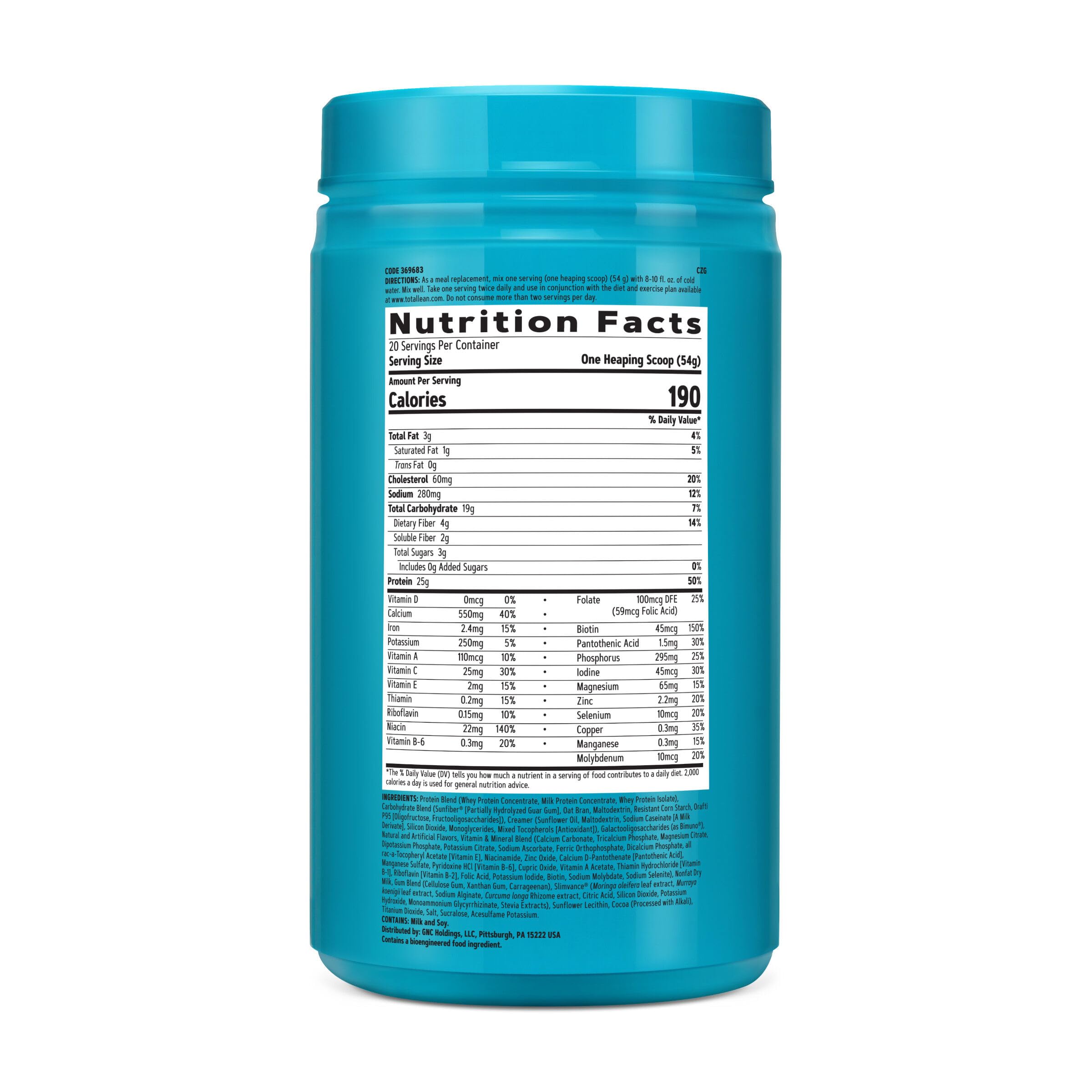 GNC Total Lean dry scoop measures 7g fiber per serving