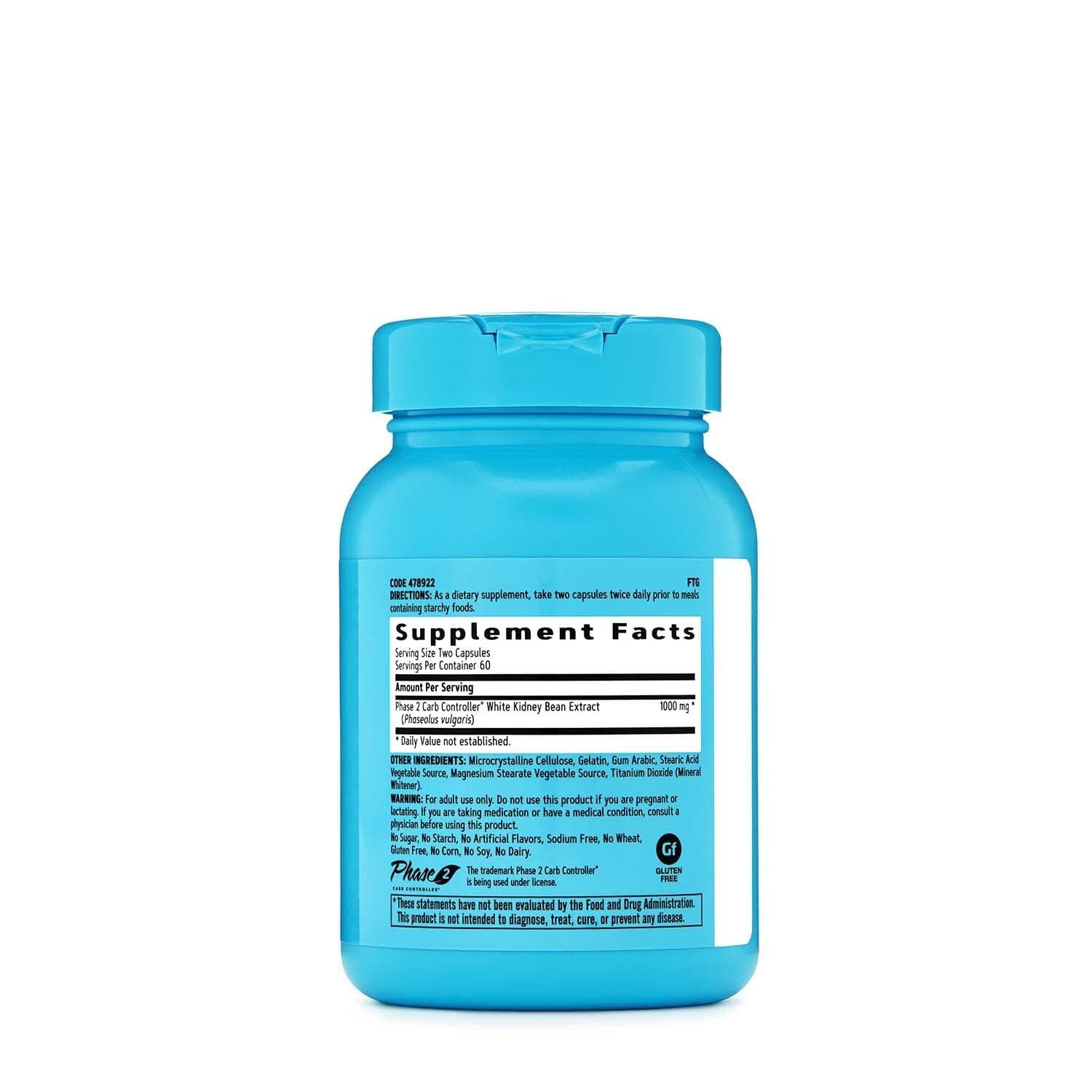 GNC Total Lean Phase 2 Carb Controller capsules closeup highlights starch-interference support.