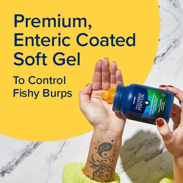 Enteric coating illustration to reduce fishy aftertaste