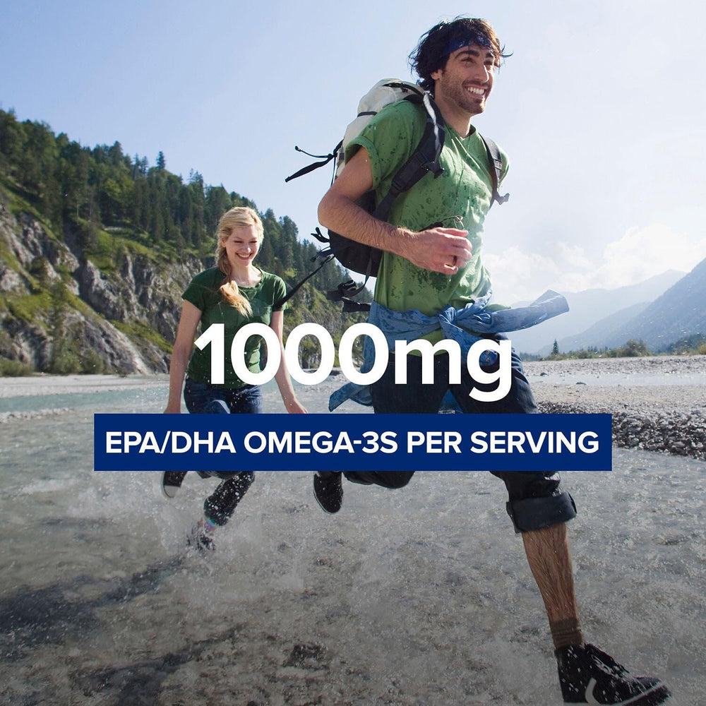 Label showing 1000mg EPA/DHA and 30 softgels