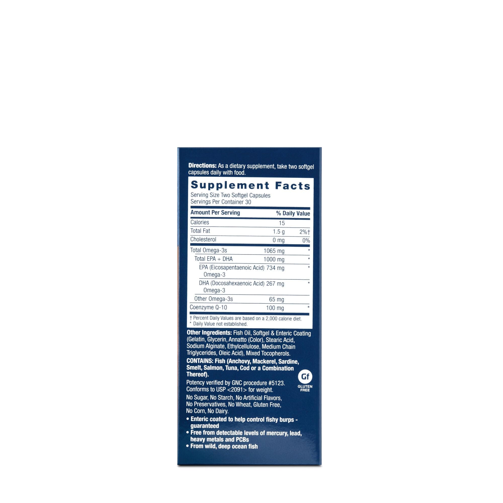 Ingredients: EPA and DHA Omega-3s and CoQ-10