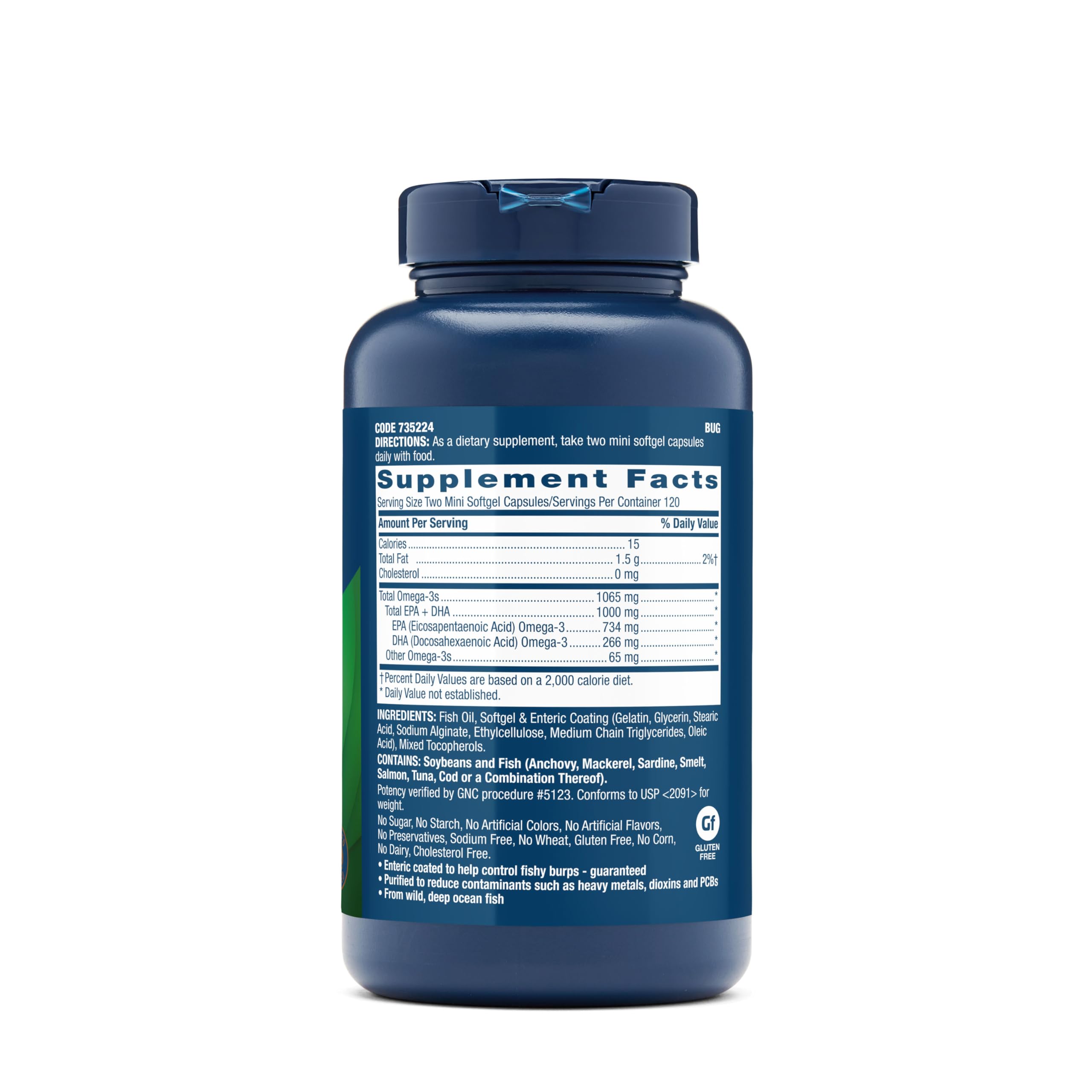 Enteric-coated mini fish oil softgels to reduce fishy burps