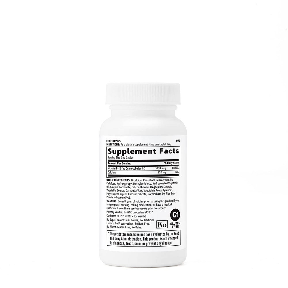 GNC Vitamin B-12 1000mcg label close-up