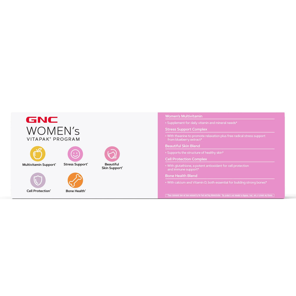 Bottle of GNC Women's 30+ Vitapak Program multivitamins
