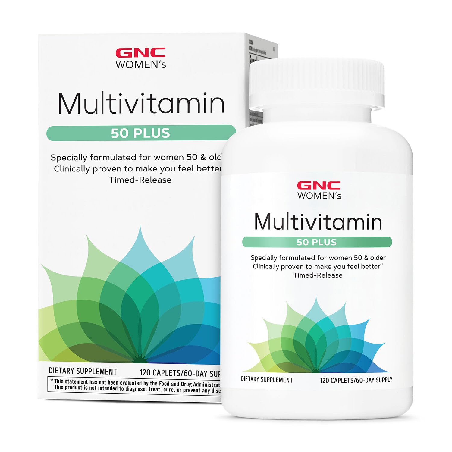 GNC Women’s 50+ Multivitamin Caplets bottle front