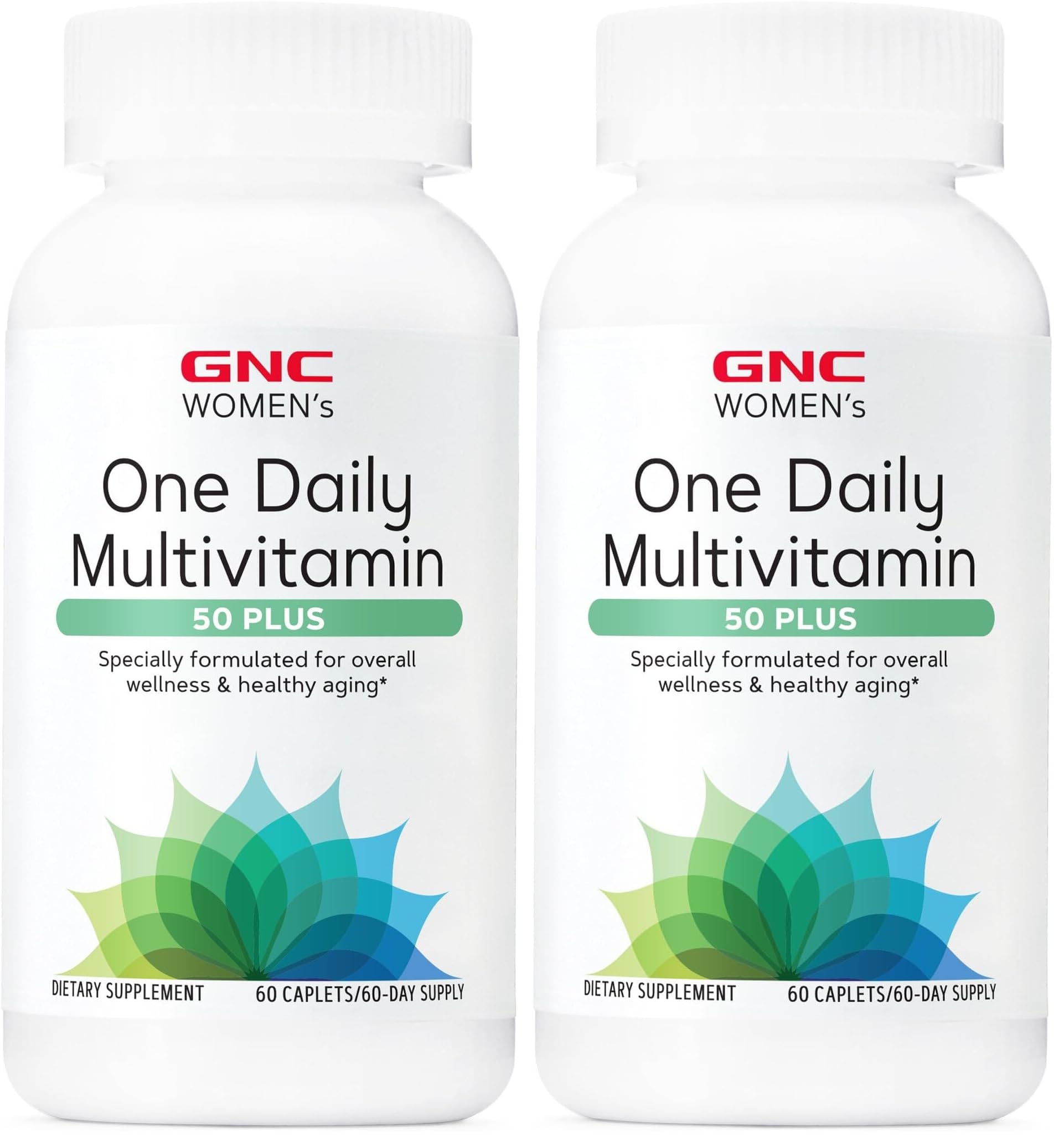 Front view of GNC Women's 50+ One Daily Multivitamin bottle