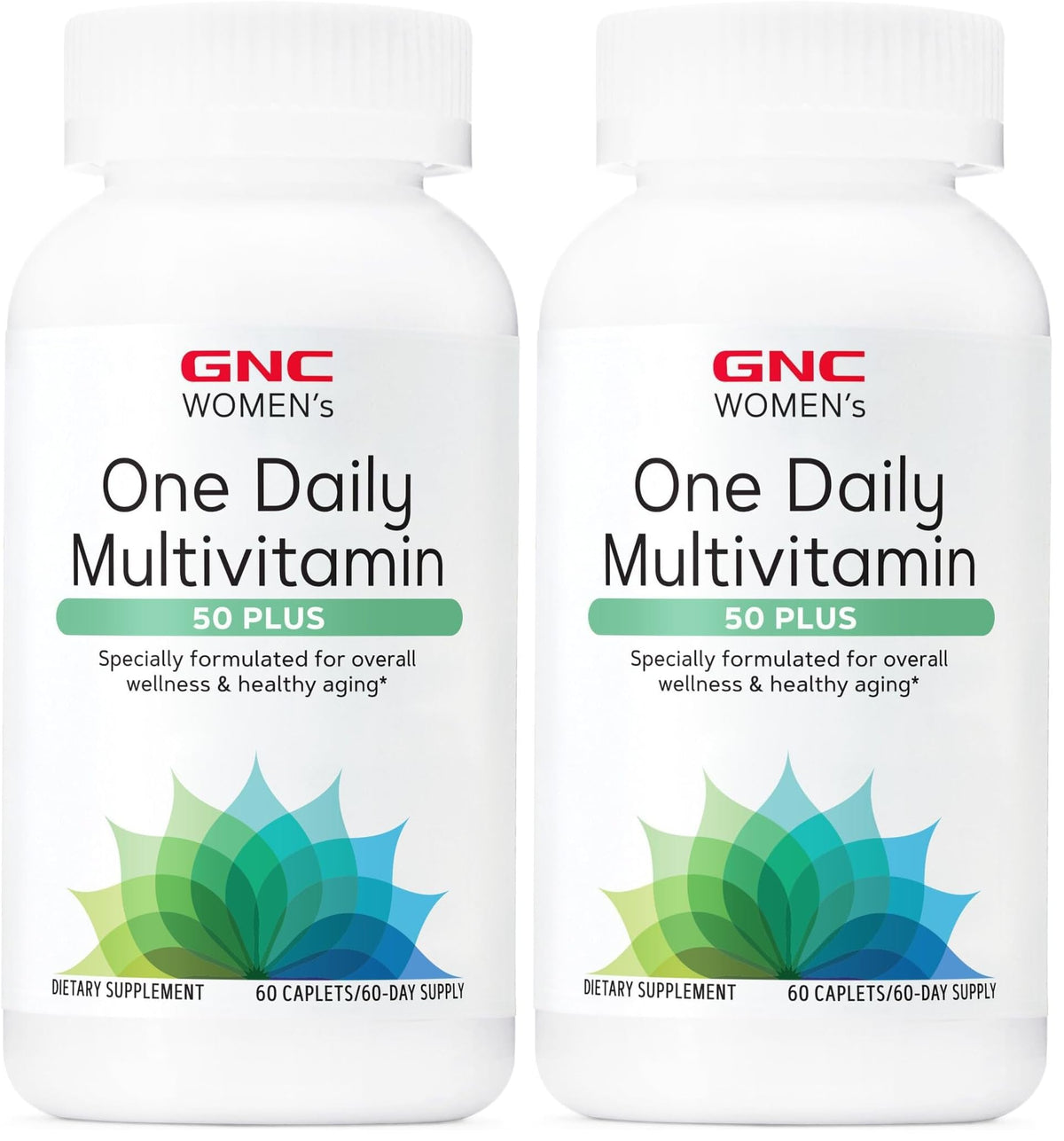 Front view of GNC Women's 50+ One Daily Multivitamin bottle