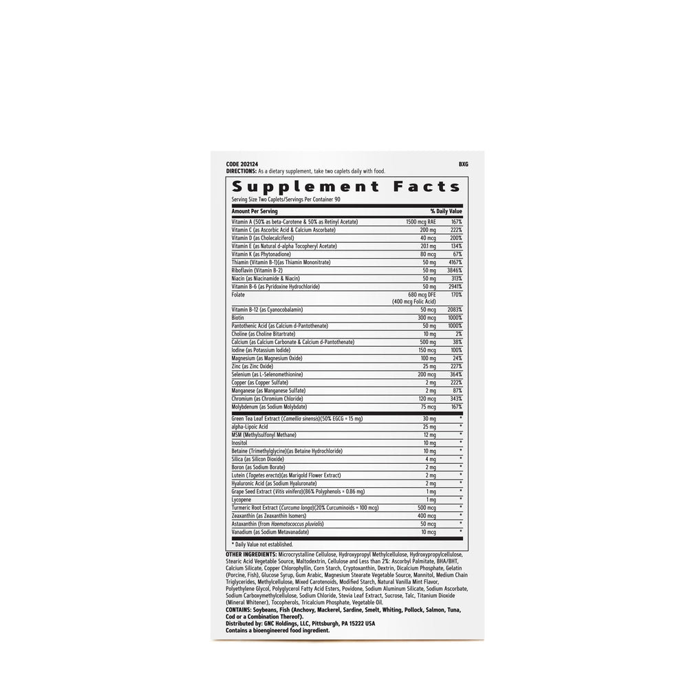 Close-up of GNC Women's Active Multivitamin caplets