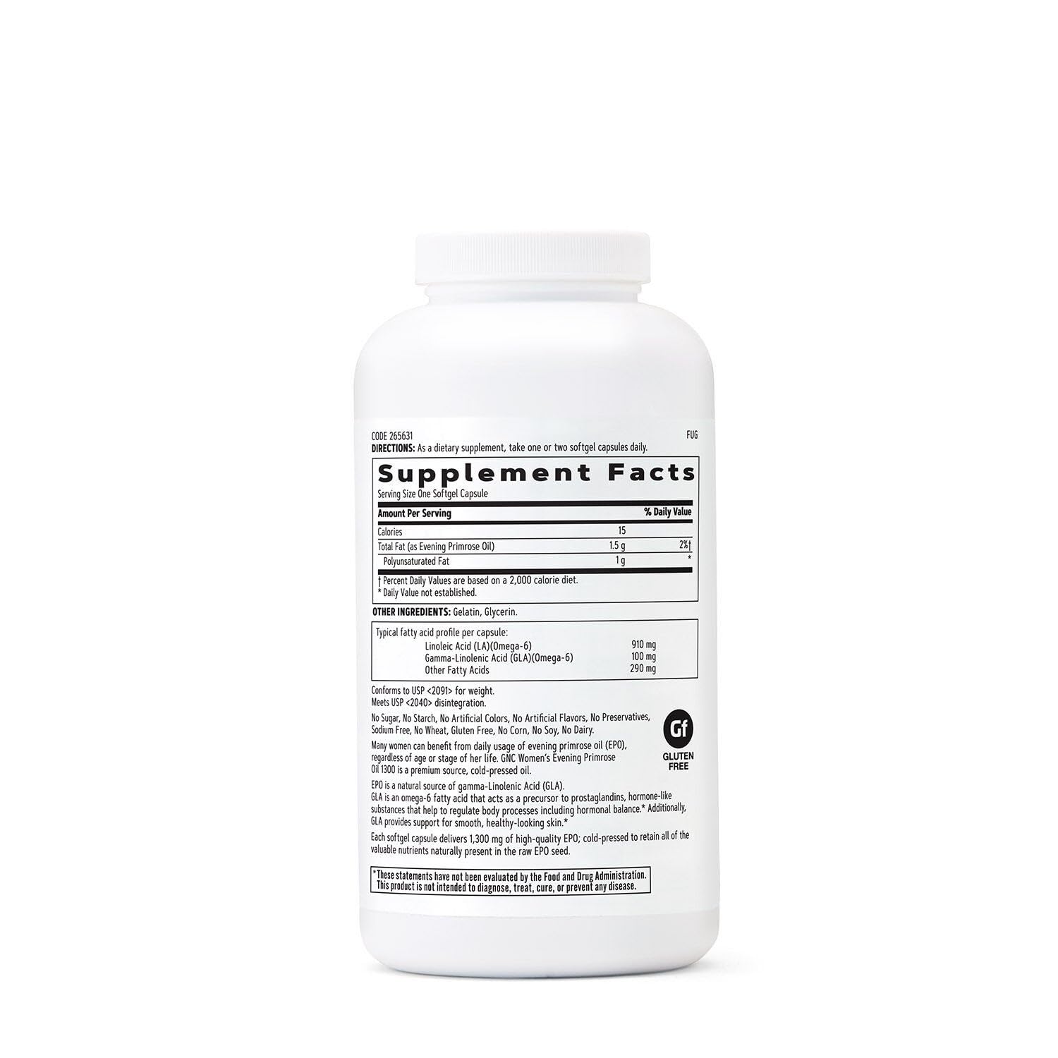 Close-up of GNC Evening Primrose Oil softgels