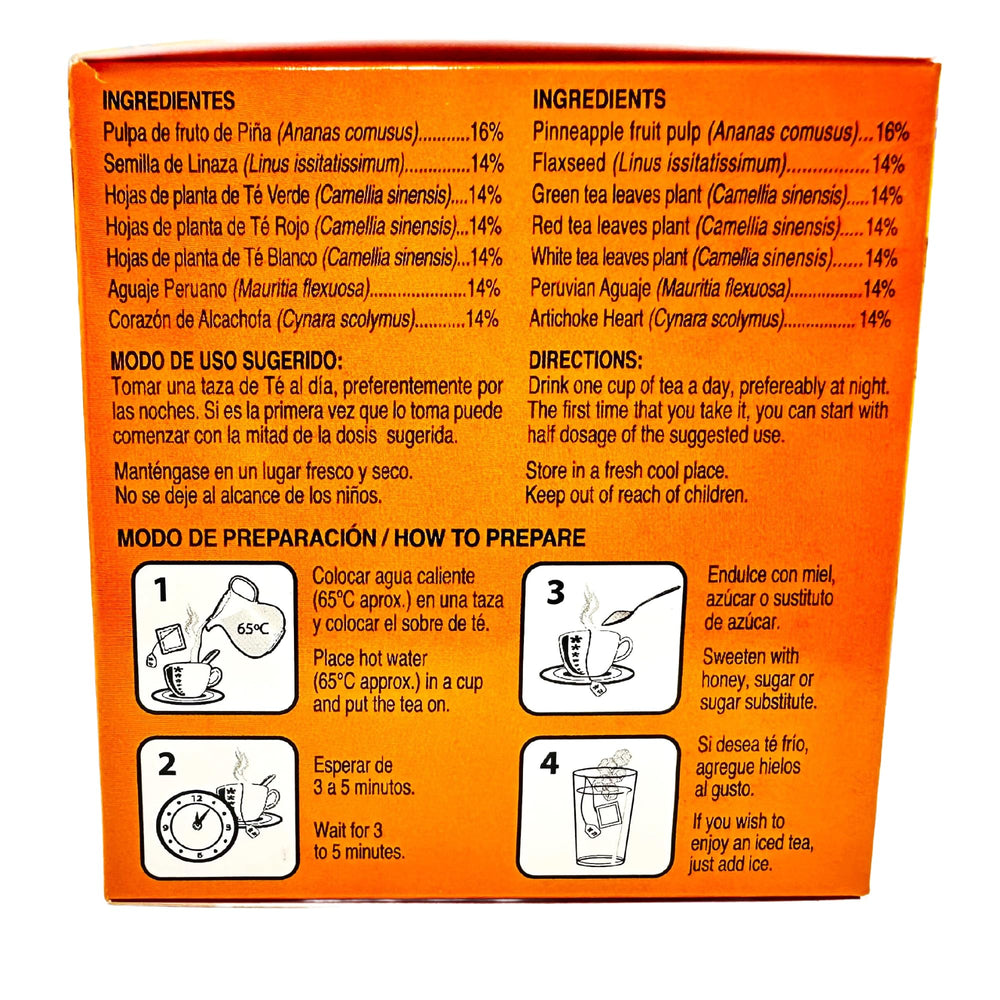 GN+Vida Pinalim Plus tea bags closed, ready for nightly detox ritual.