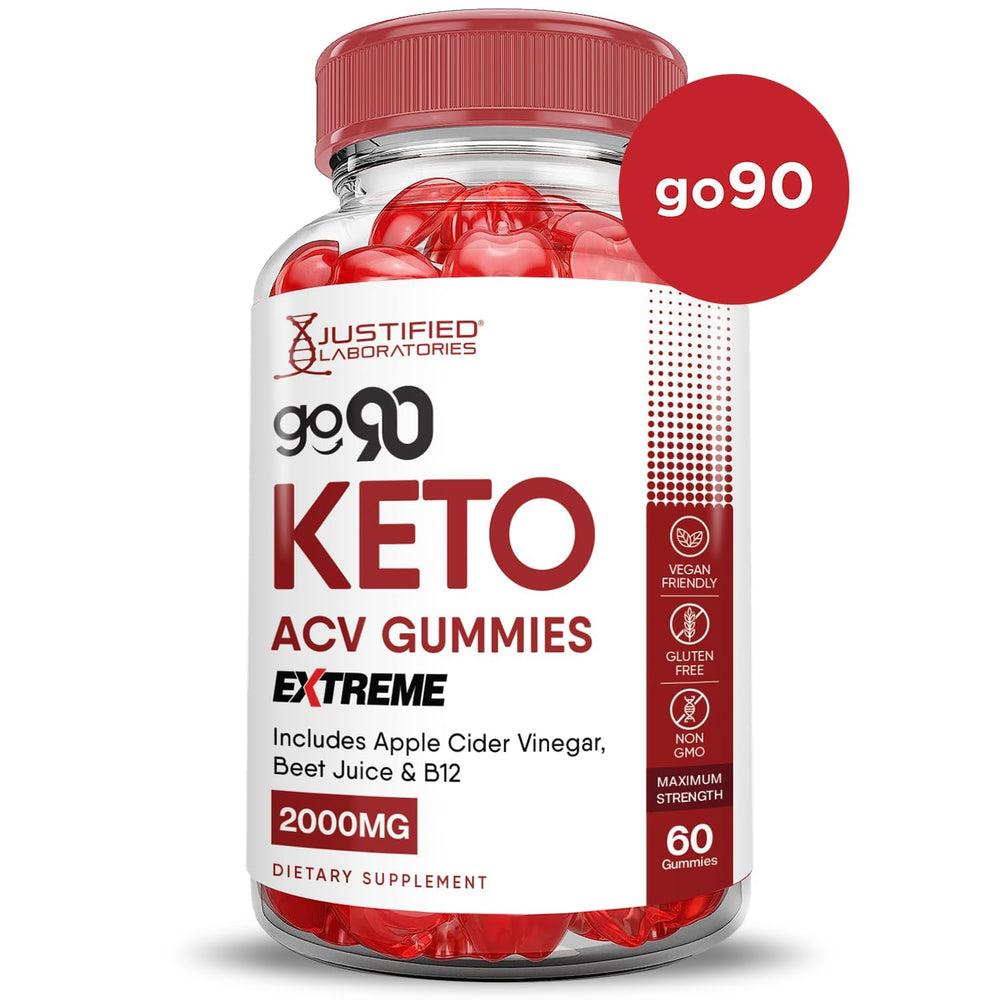 Vegan, non-GMO, gluten-free Go 90 Keto ACV Gummies packaging