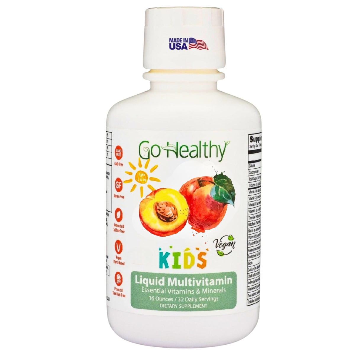 Hero image of Go Healthy Kids Liquid Multivitamin Peach Mango bottle