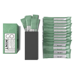 Front view of GO Travel Size Mouthwash Packets 6-pack