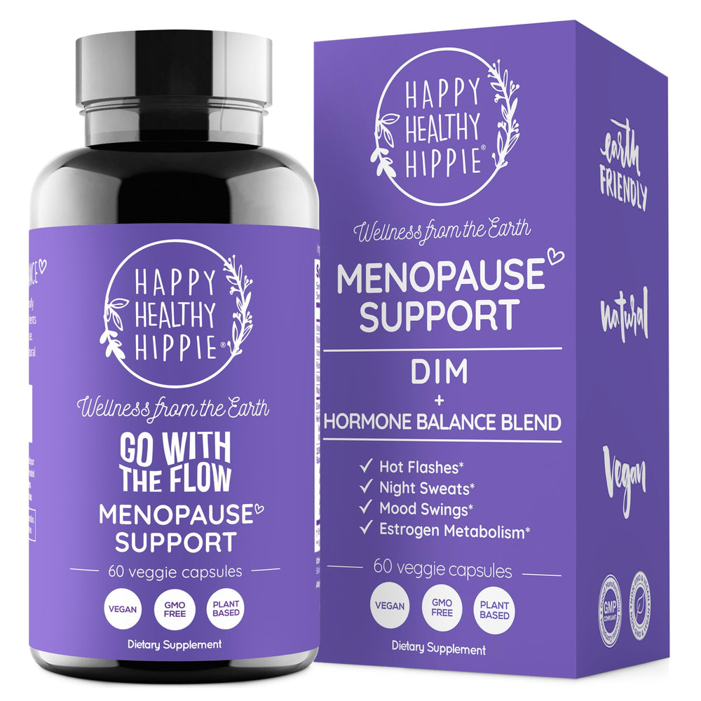 Go With The Flow Menopause bottle featuring DIM and probiotic blend