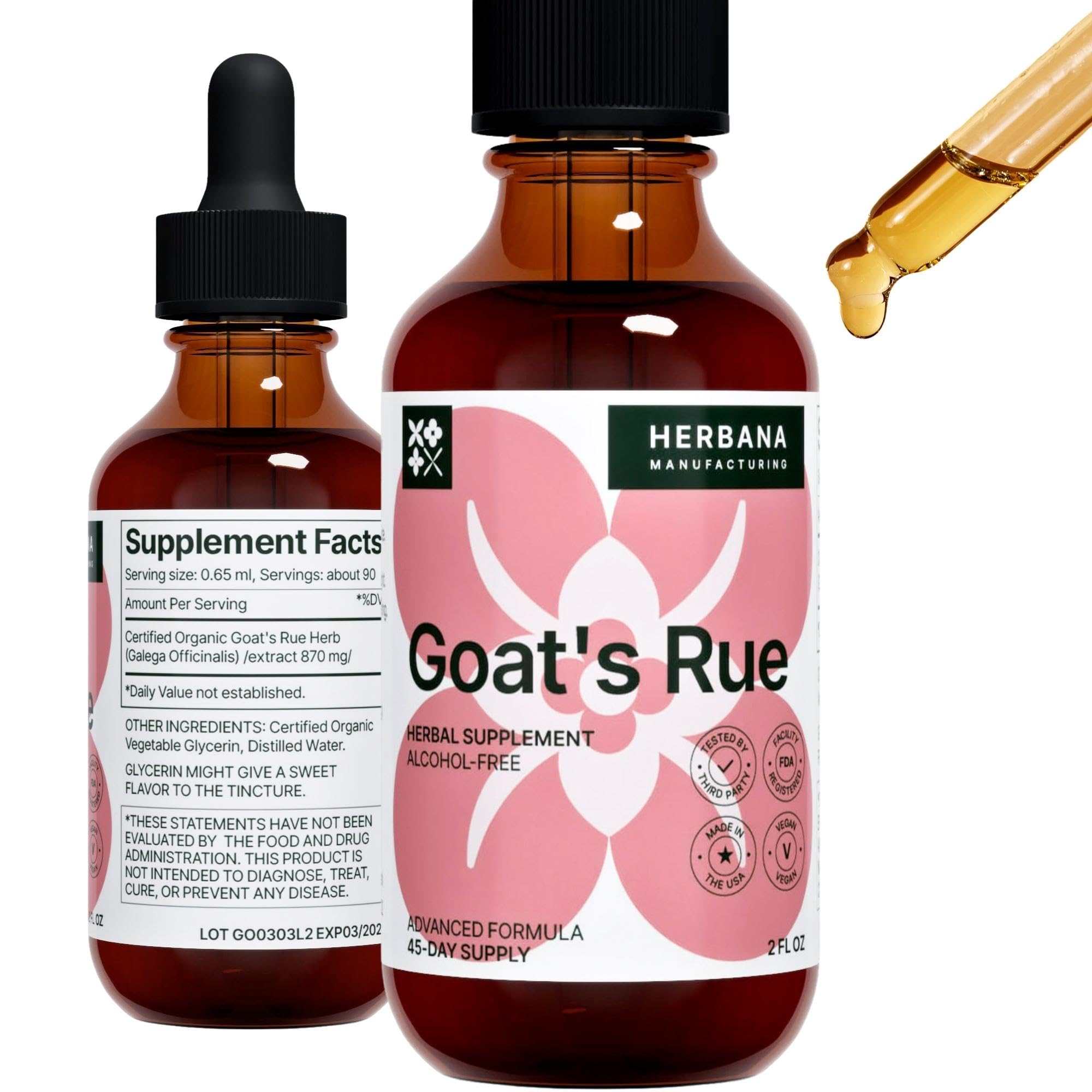 Goat's Rue Liquid Extract 2 oz bottle front view
